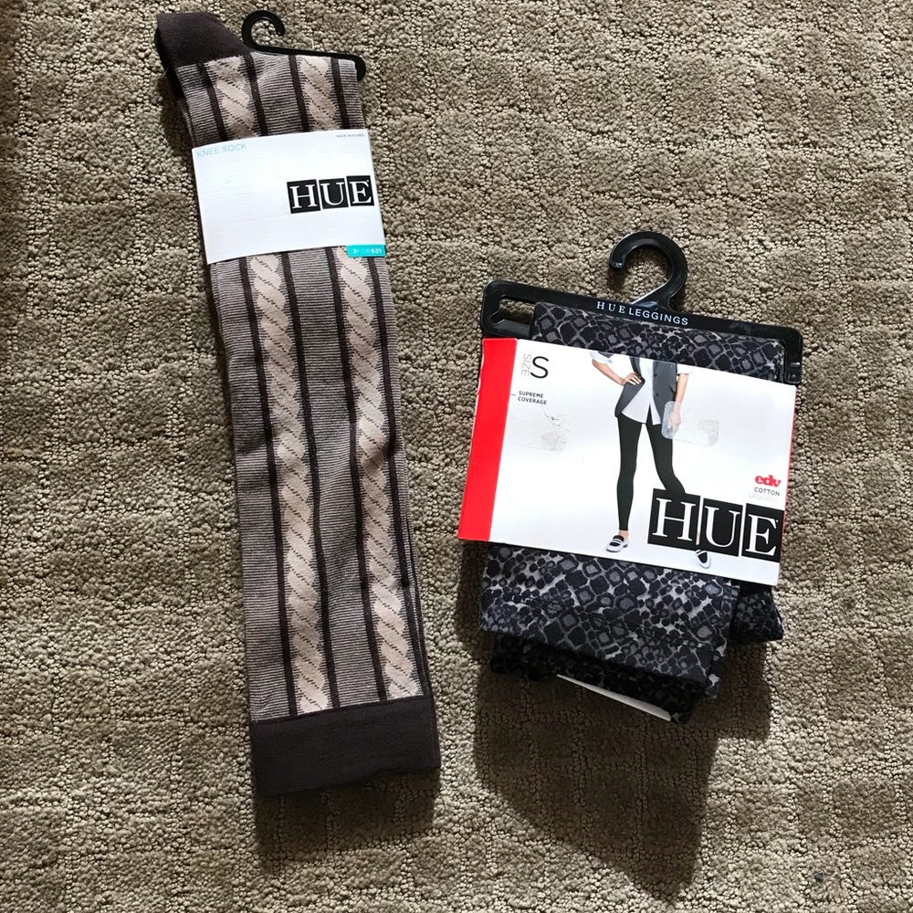HUE Leggings and socks bundle